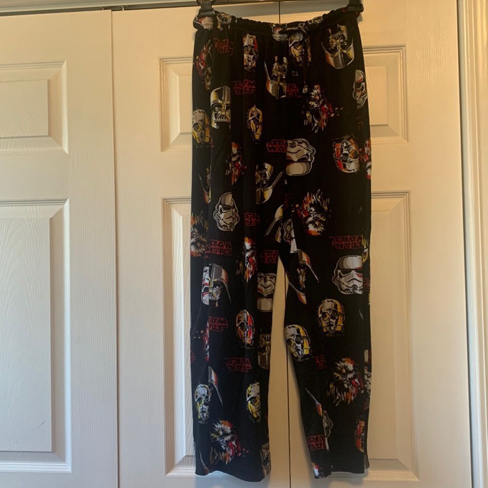 Boys Star Wars Fleece Lounge Pants Size Medium 28-30 x 29 1/2 Like New‎